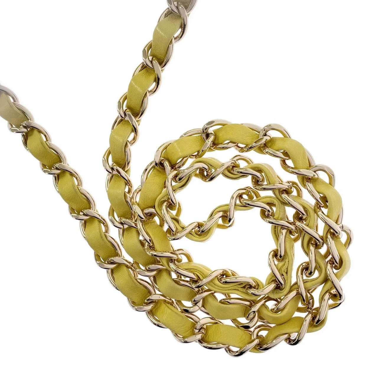 CHANEL Matelasse 1112 Shoulder Lambskin Yellow Lambskin Rank A - Thumbnail 4