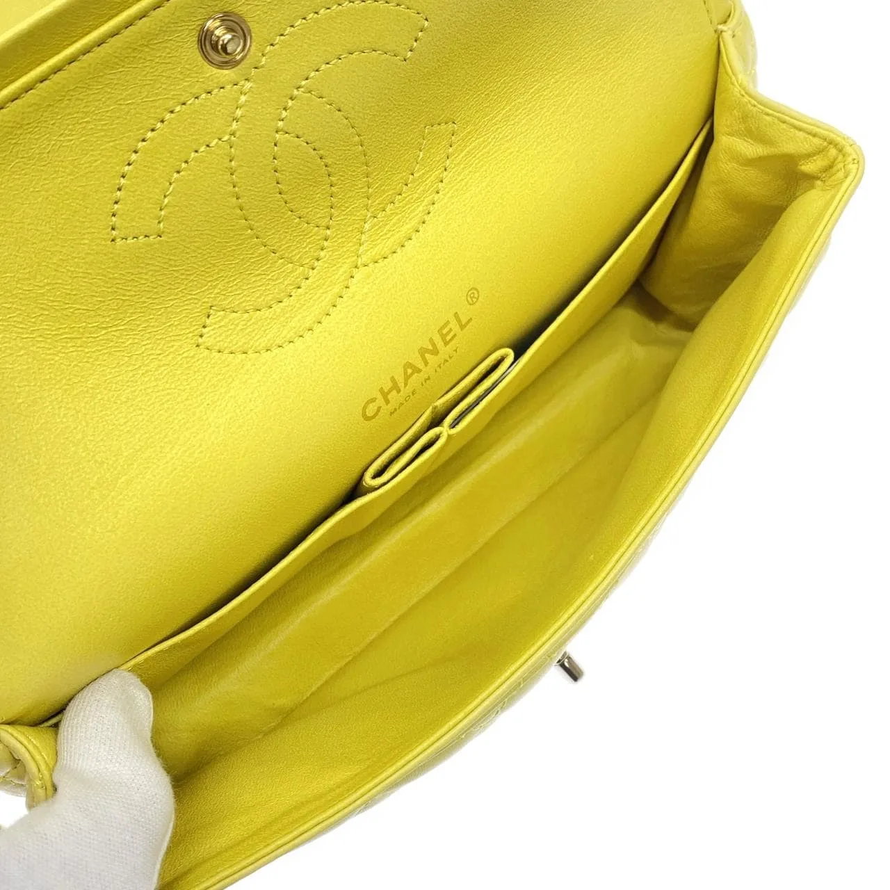 CHANEL Matelasse 1112 Shoulder Lambskin Yellow Lambskin Rank A - Thumbnail 8