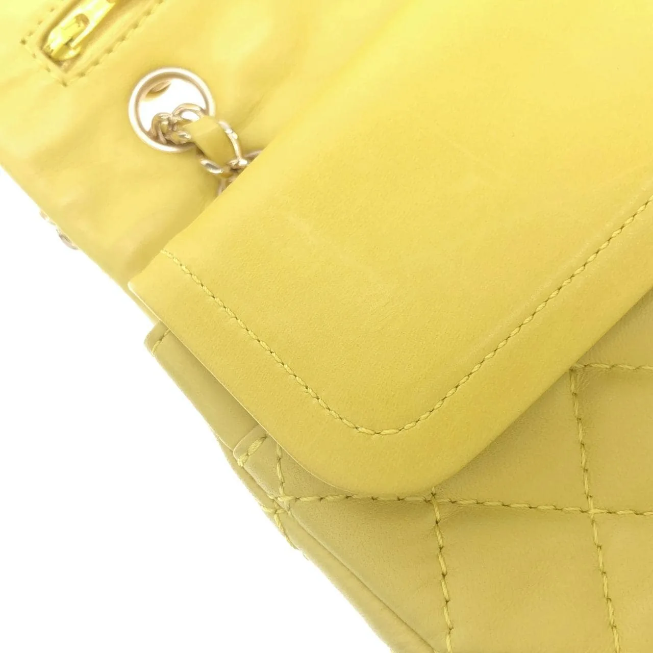 CHANEL Matelasse 1112 Shoulder Lambskin Yellow Lambskin Rank A - Thumbnail 9
