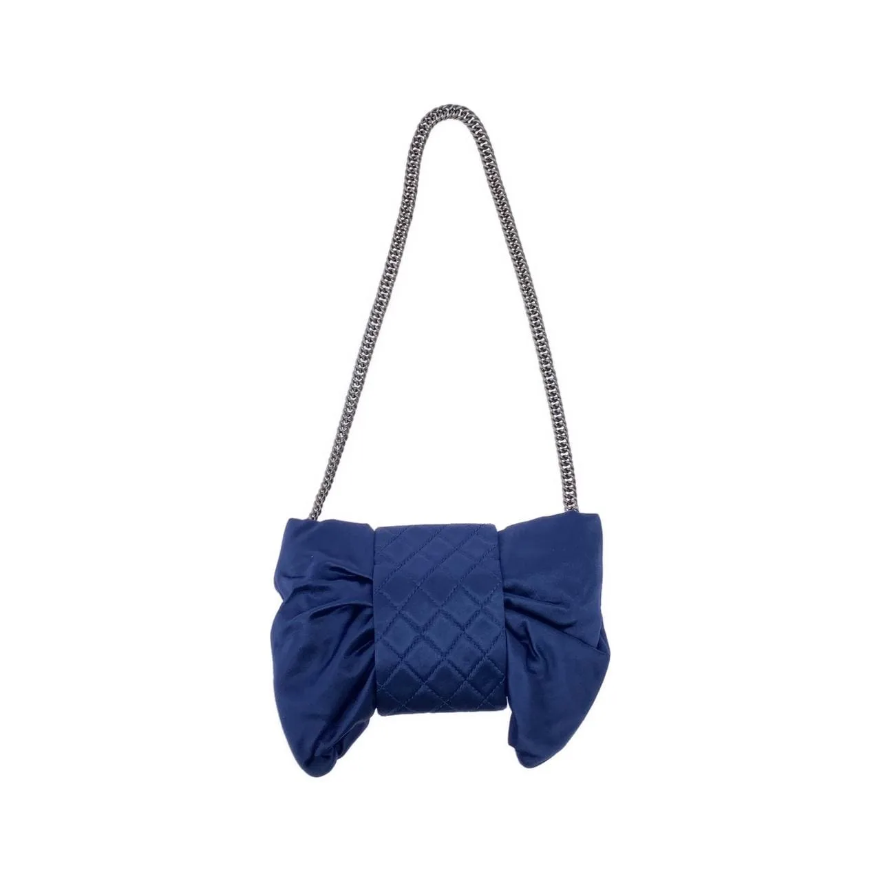 CHANEL 38445 Shoulder Satin Blue Satin Rank A - Thumbnail 2