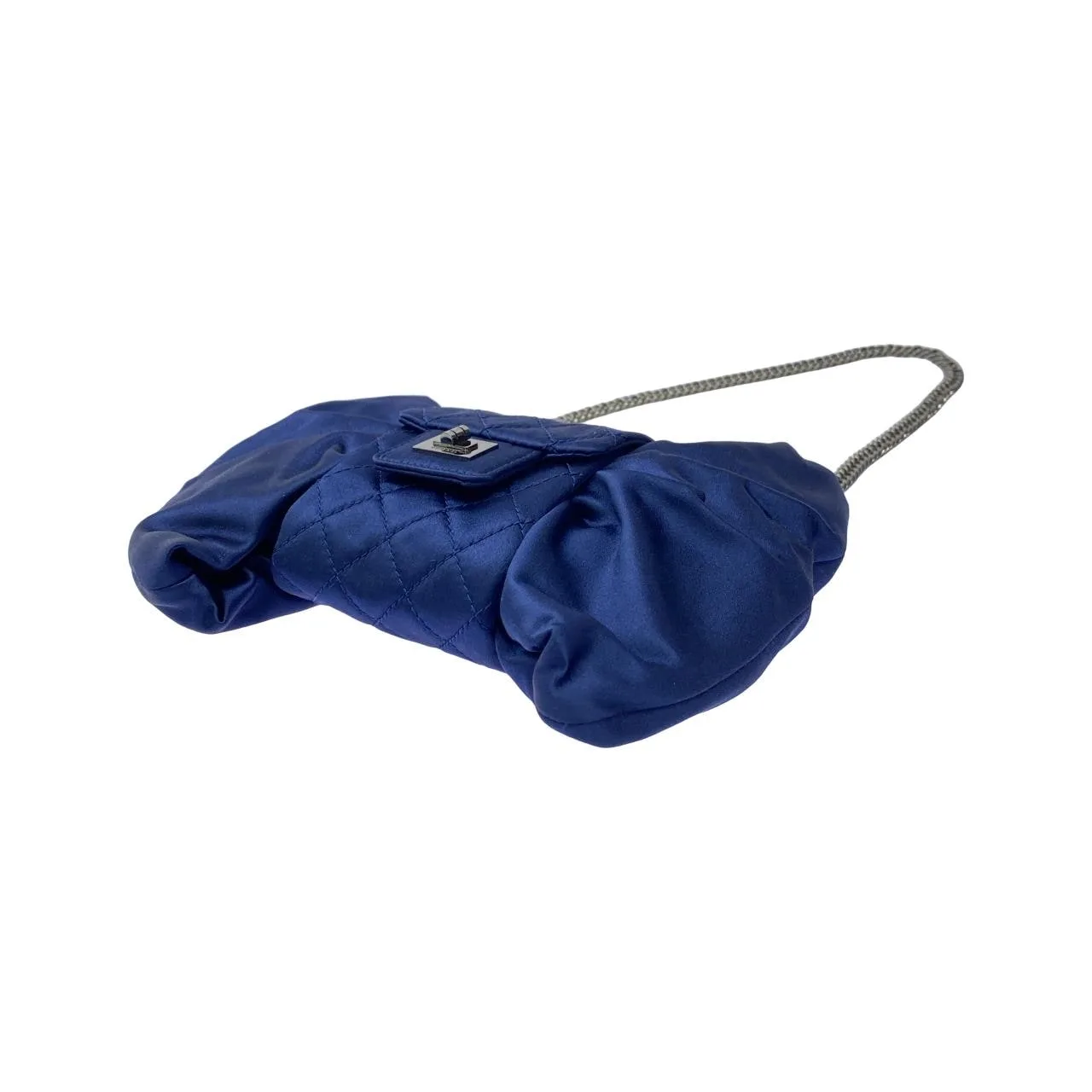 CHANEL 38445 Shoulder Satin Blue Satin Rank A - Thumbnail 3