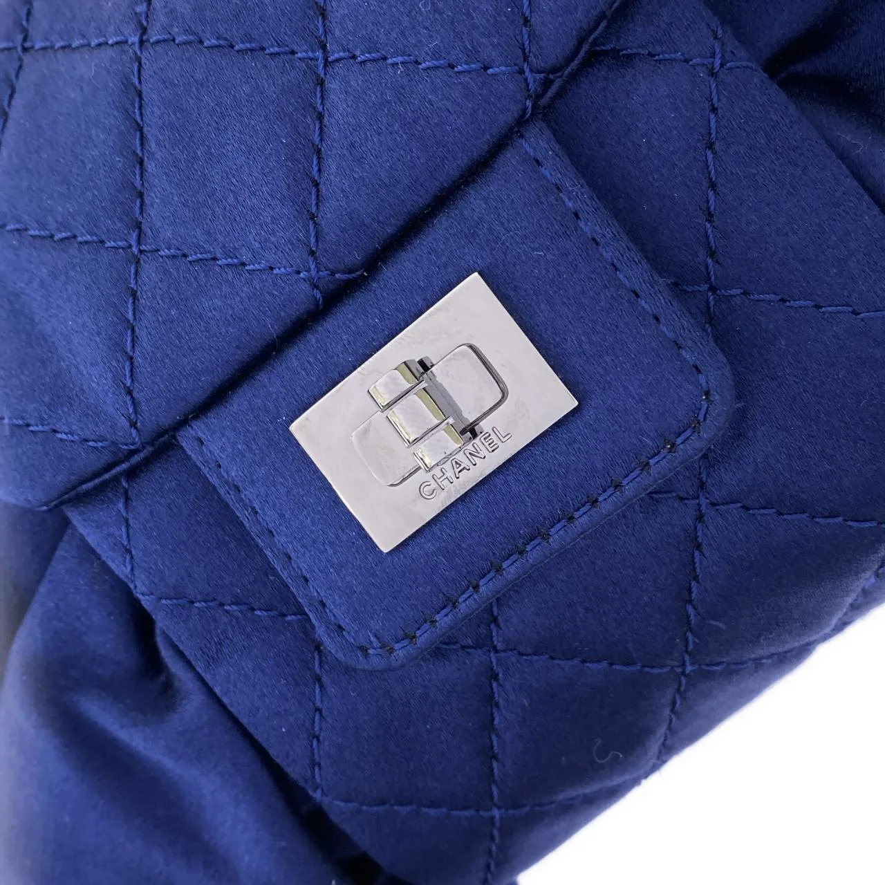 CHANEL 38445 Shoulder Satin Blue Satin Rank A - Thumbnail 4