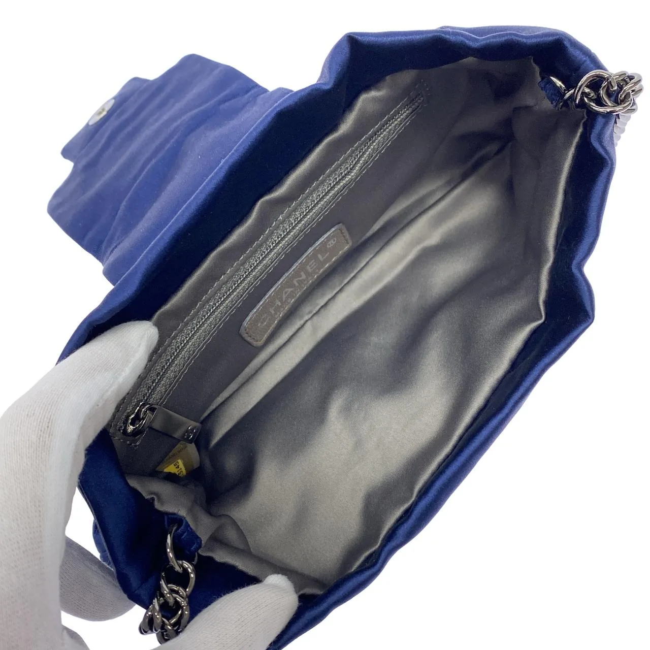 CHANEL 38445 Shoulder Satin Blue Satin Rank A - Thumbnail 6