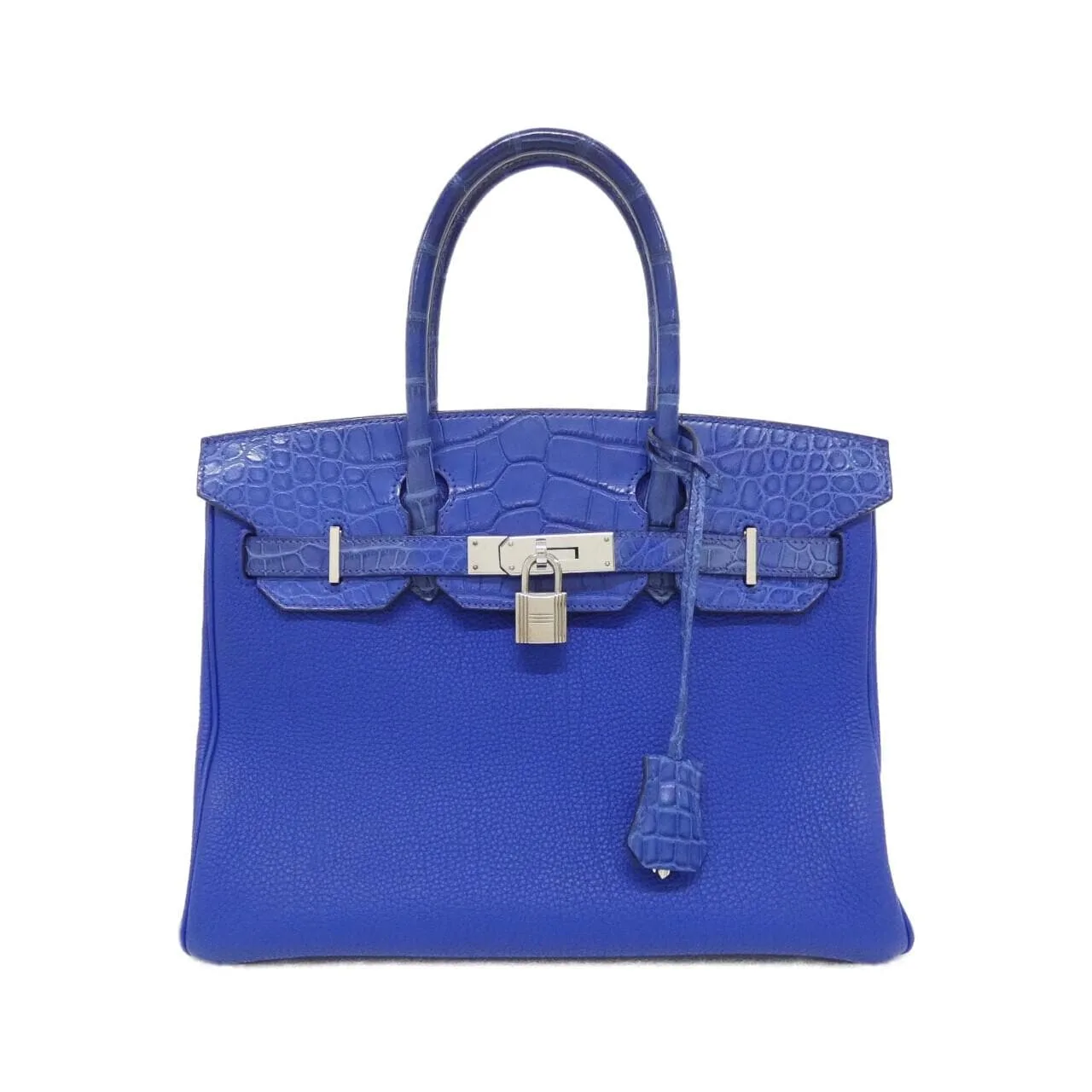 HERMES Birkin 076218CK Handbag Togo Blue Togo Leather Rank A - Thumbnail 2