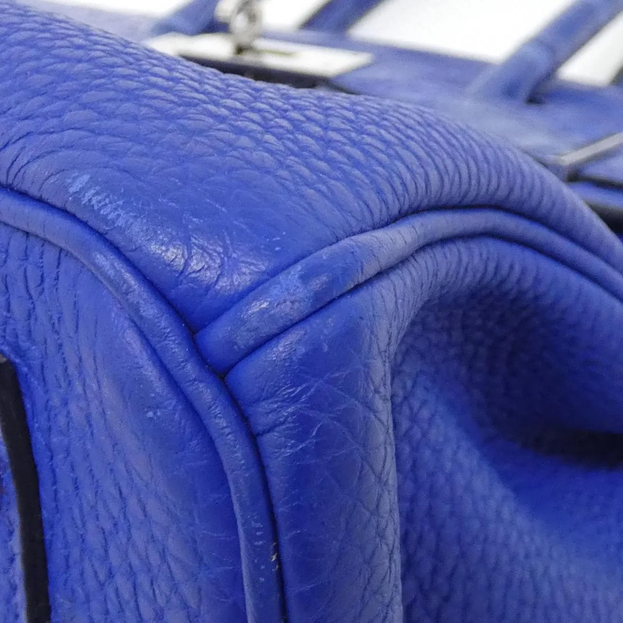 HERMES Birkin 076218CK Handbag Togo Blue Togo Leather Rank A - Thumbnail 3
