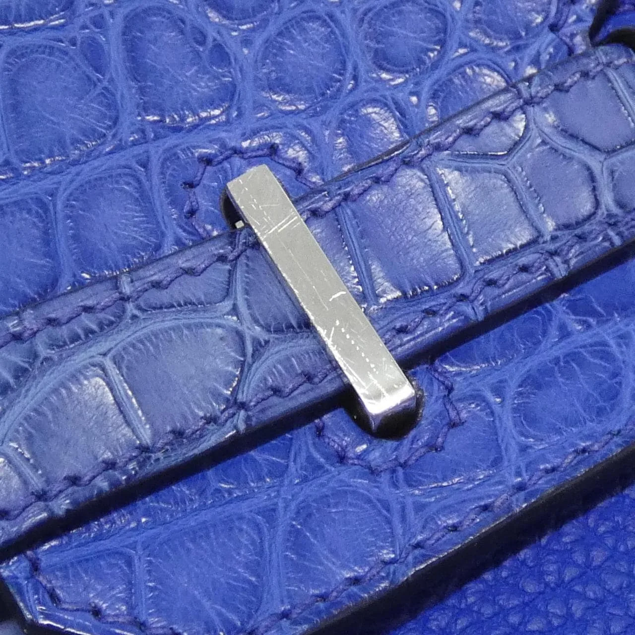 HERMES Birkin 076218CK Handbag Togo Blue Togo Leather Rank A - Thumbnail 5