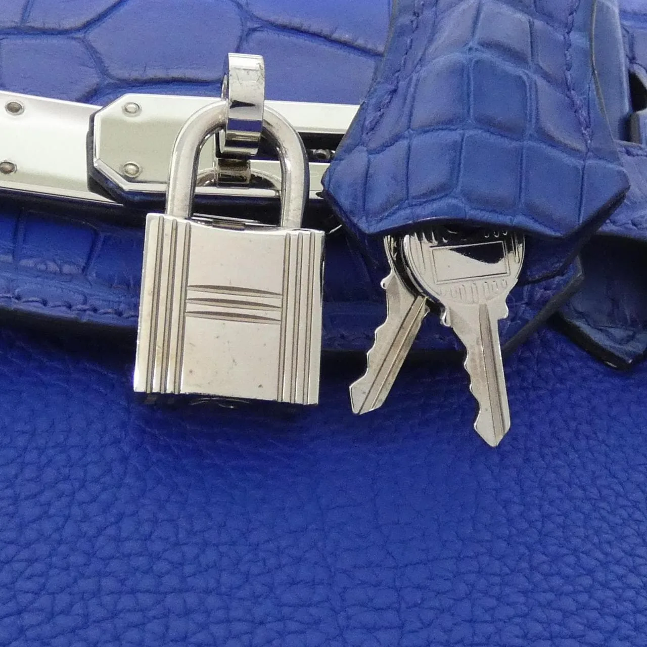 HERMES Birkin 076218CK Handbag Togo Blue Togo Leather Rank A - Thumbnail 6