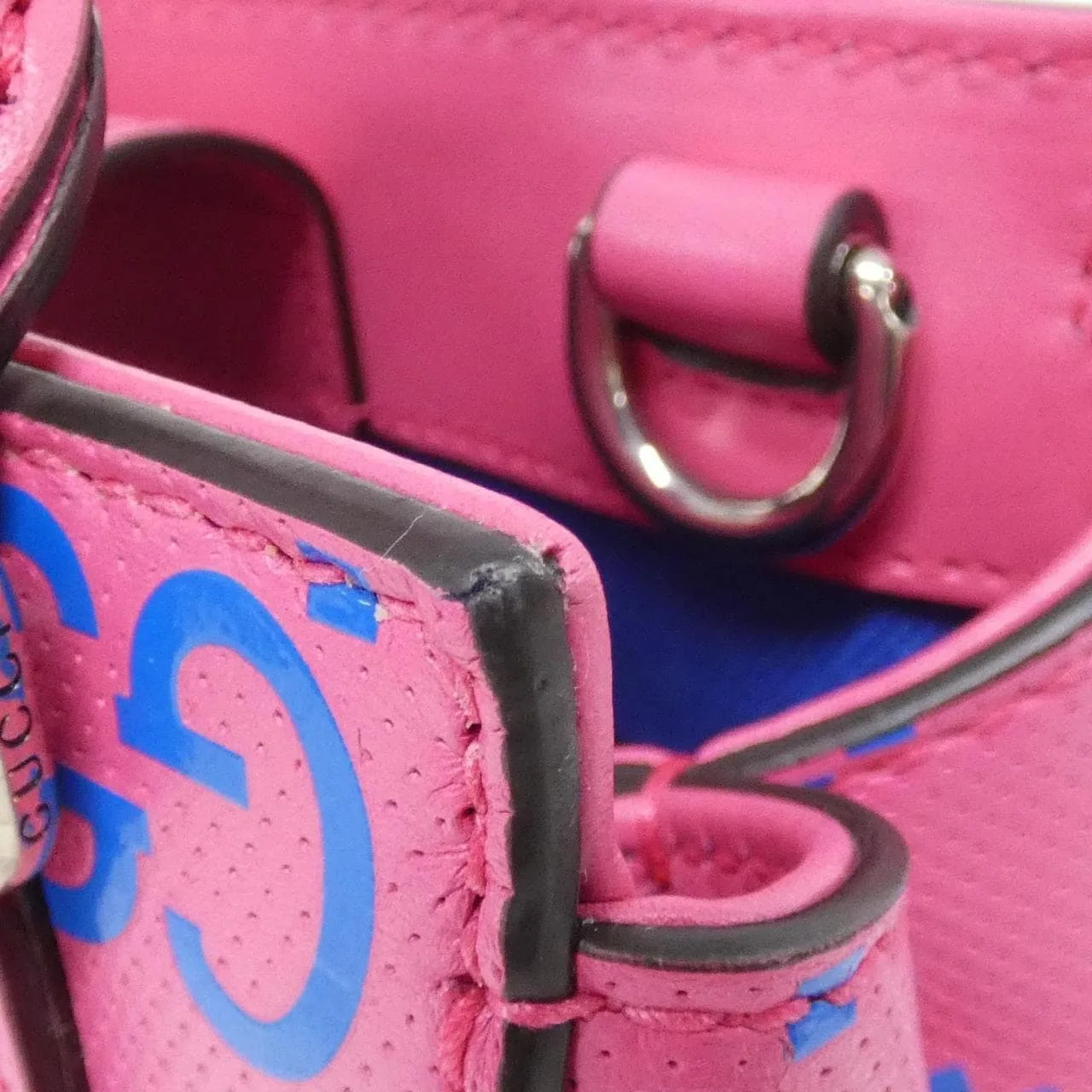 GUCCI 696010 AABDQ Handbag Leather 黑色 皮革 中古品A - 縮圖 3