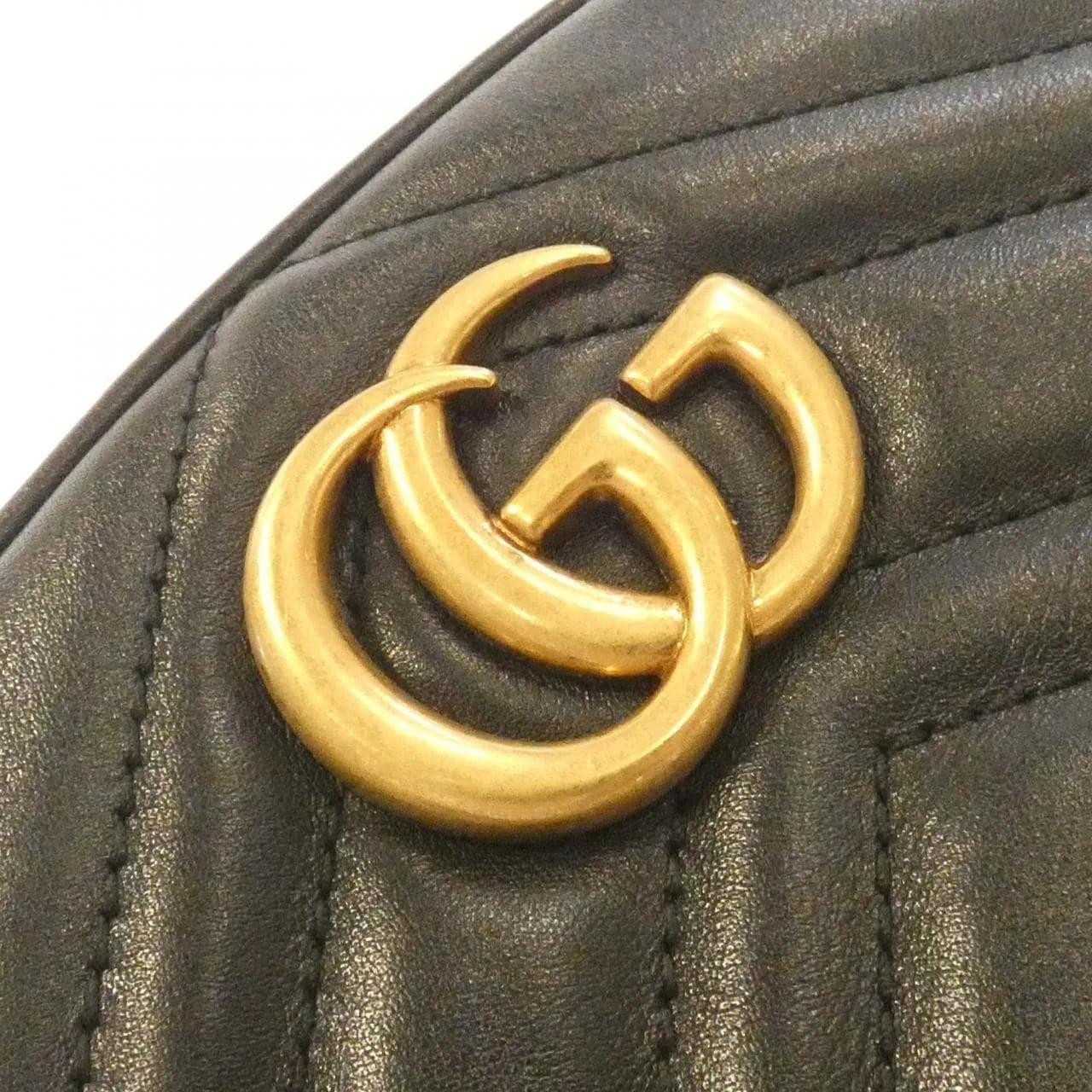 GUCCI GG Marmont 476434 DSVRT Belt Leather 黑色 皮革 中古品A - 縮圖 4