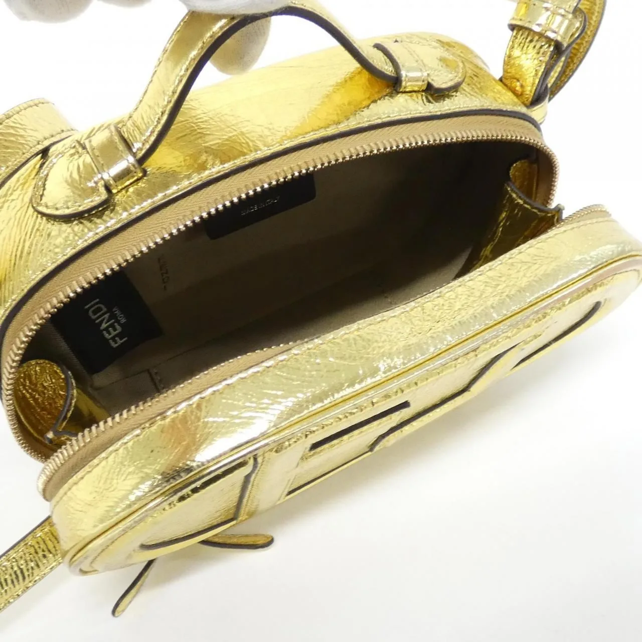 FENDI 8BS058 AISP Handbag Leather Black Leather Rank A - Thumbnail 6