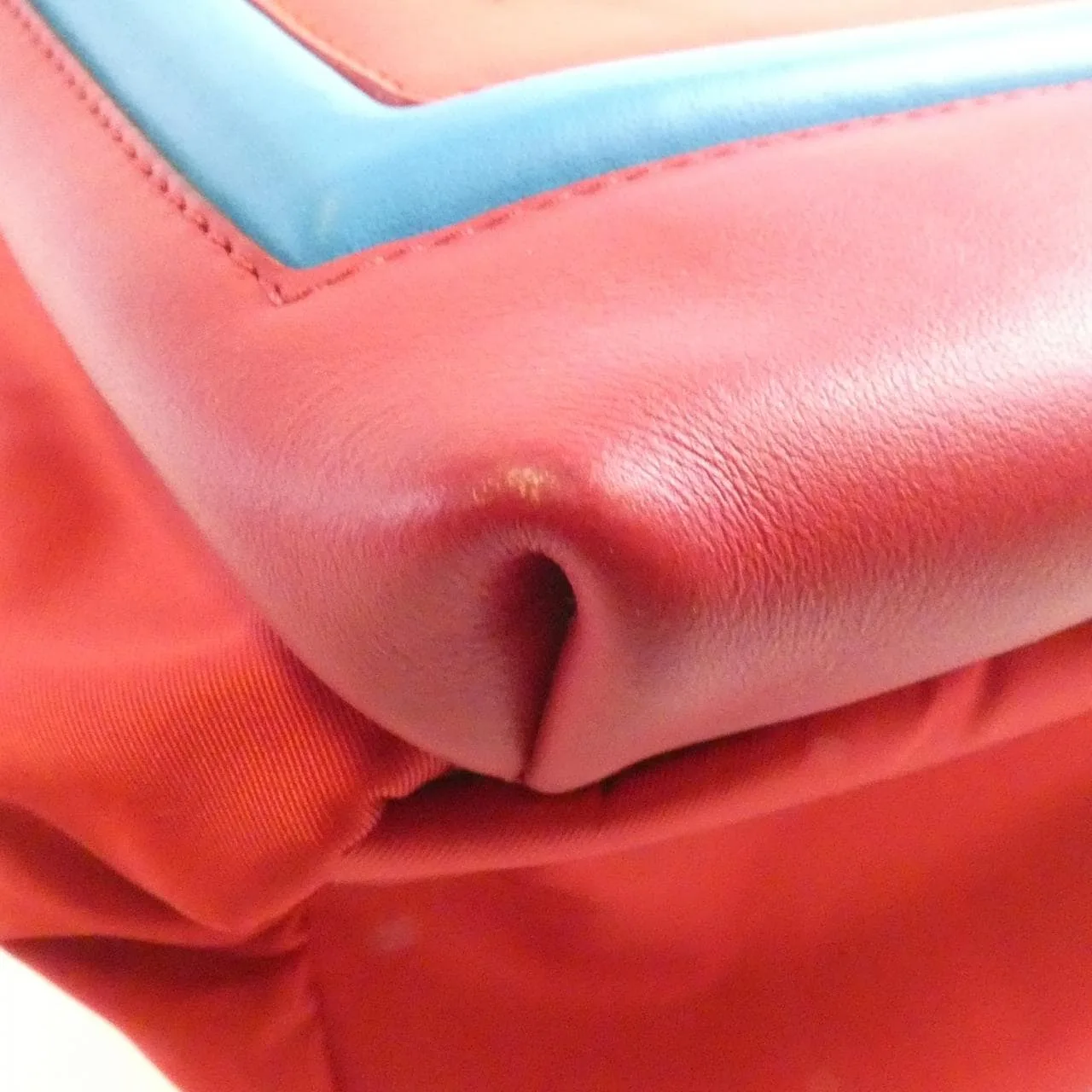 FENDI 7VZ035 6C1 Backpack Nylon 紅色 尼龍 中古品B - 縮圖 4