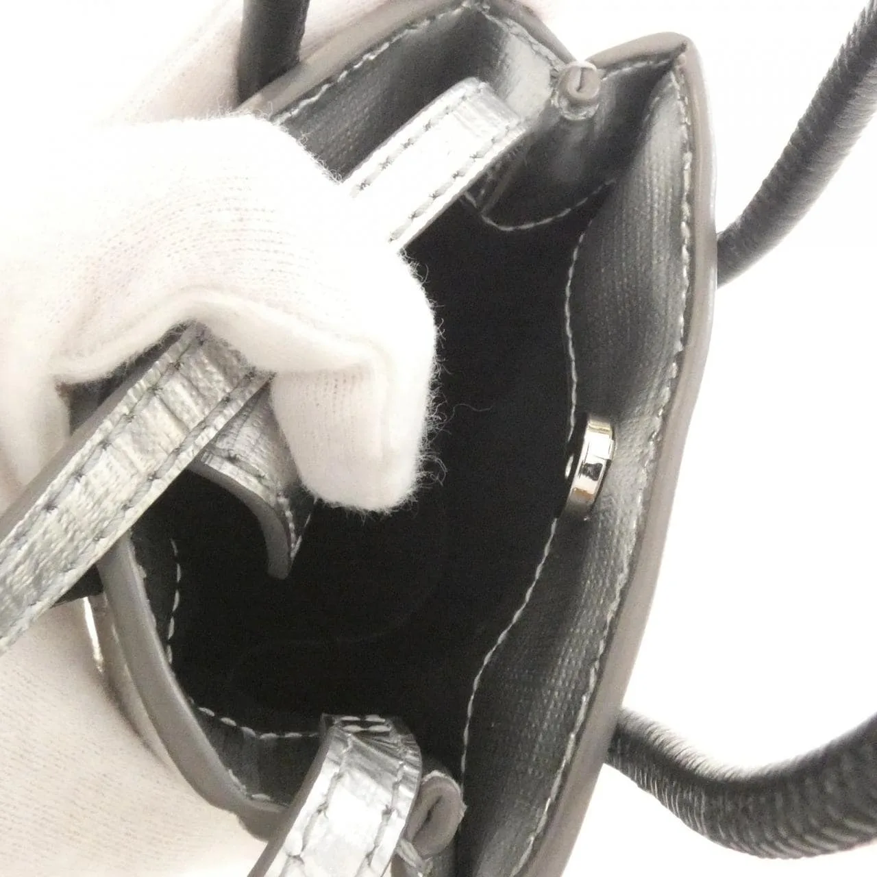 BALENCIAGA Hourglass 593826 0AI4N Handbag 黑色 中古品B - 縮圖 8