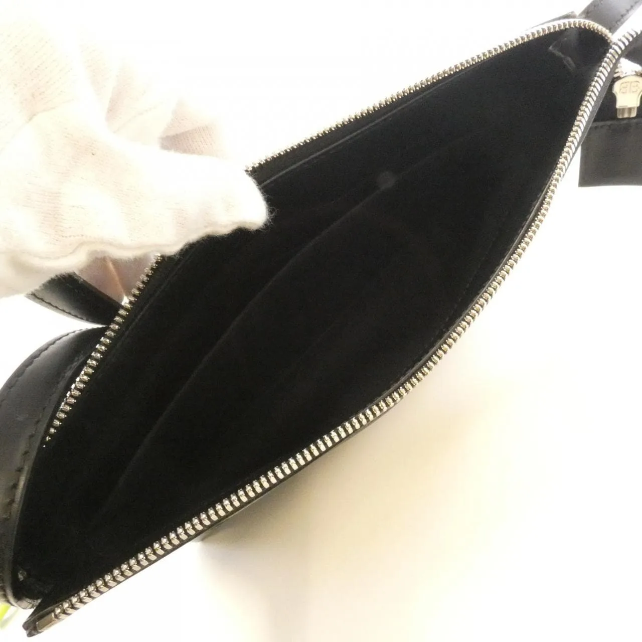 BALENCIAGA 639497 Shoulder Canvas 黑色 帆布 中古品B - 縮圖 6