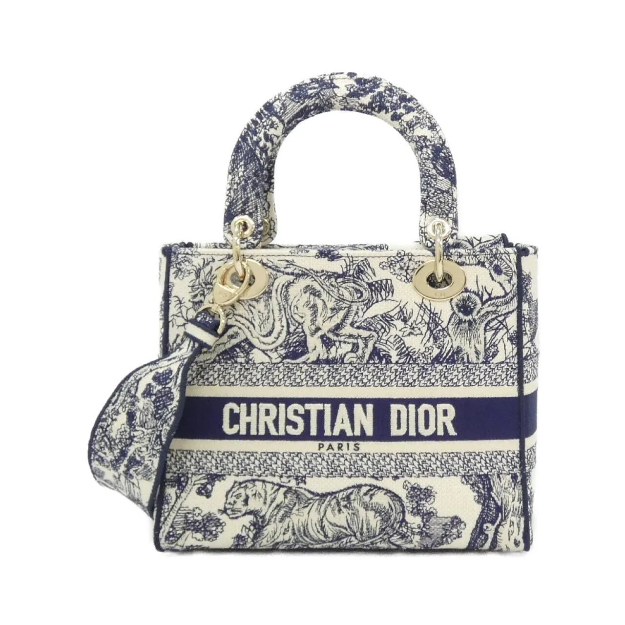 DIOR Lady Dior M0565OTDT Handbag Canvas Black