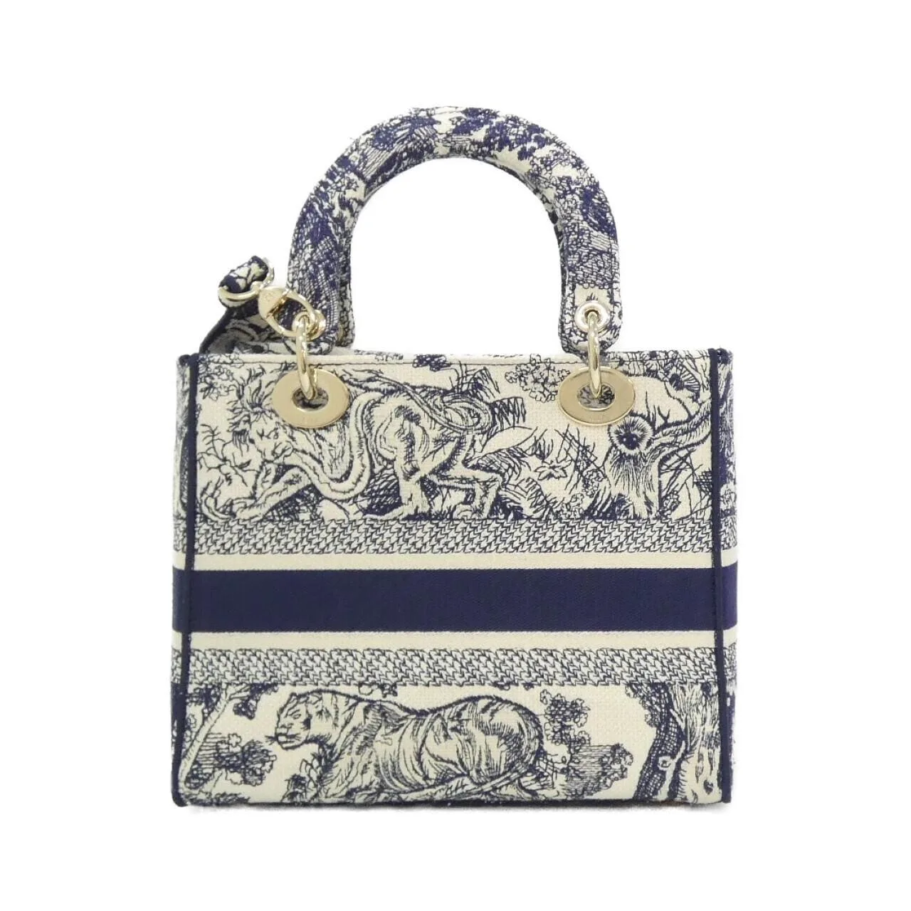 DIOR Lady Dior M0565OTDT Handbag Canvas 黑色 帆布 中古品A - 縮圖 2