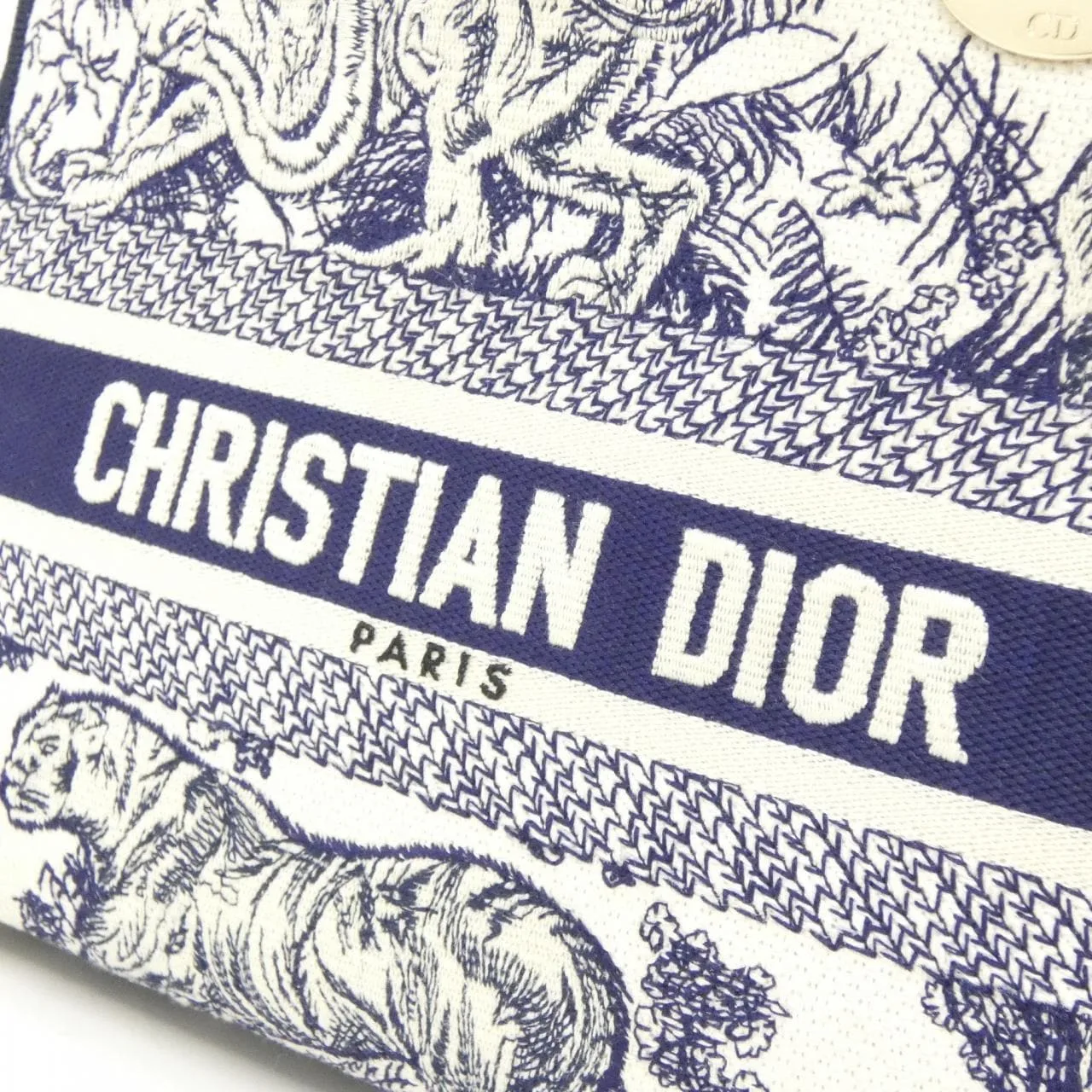 DIOR Lady Dior M0565OTDT Handbag Canvas 黑色 帆布 中古品A - 縮圖 4