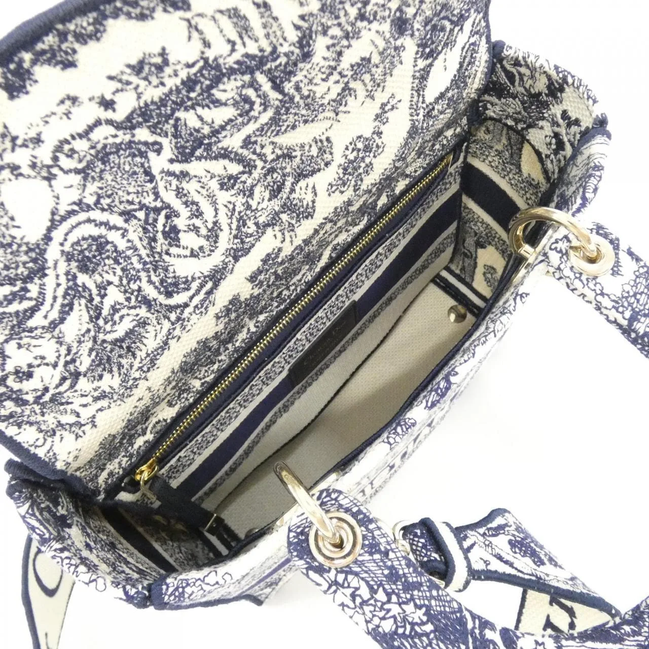 DIOR Lady Dior M0565OTDT Handbag Canvas 黑色 帆布 中古品A - 縮圖 8