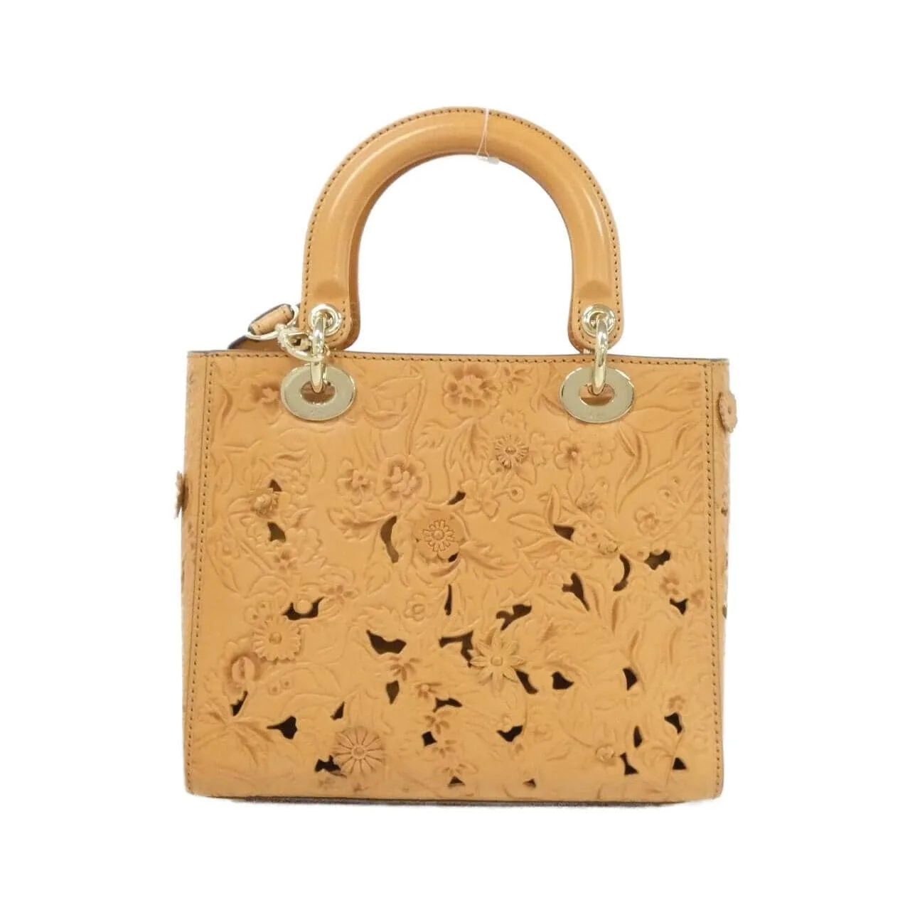 DIOR Lady Dior Handbag Leather 棕色 皮革 中古品A - 縮圖 2