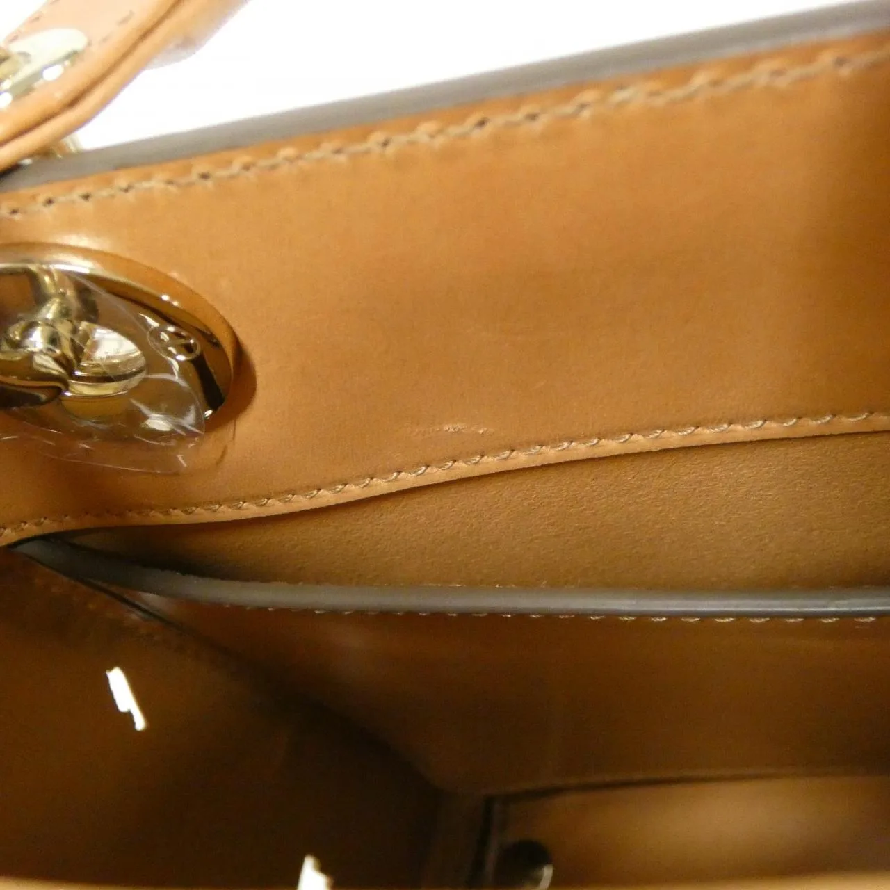 DIOR Lady Dior Handbag Leather 棕色 皮革 中古品A - 縮圖 10