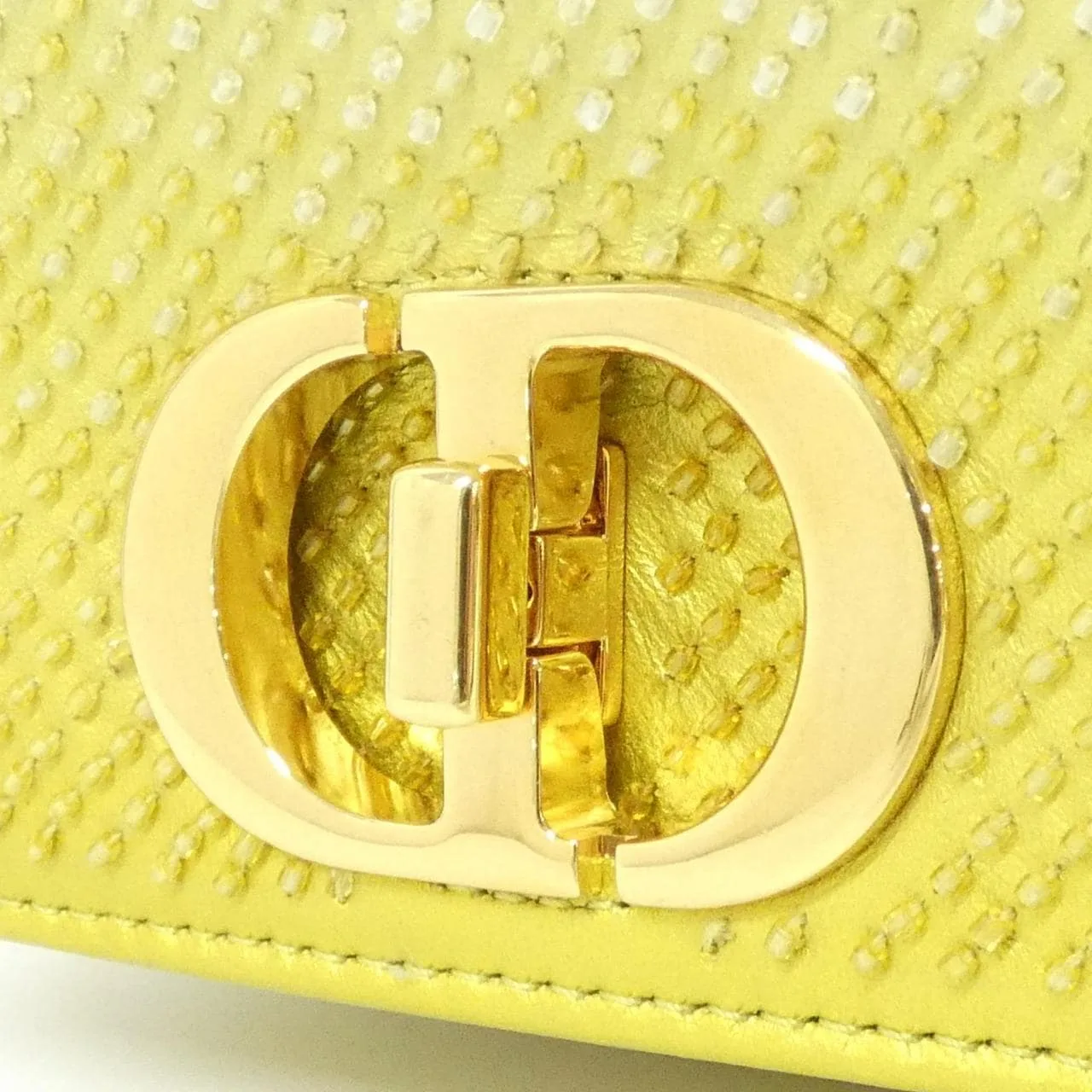 DIOR Caro Shoulder Leather 黃色 皮革 中古品A - 縮圖 4