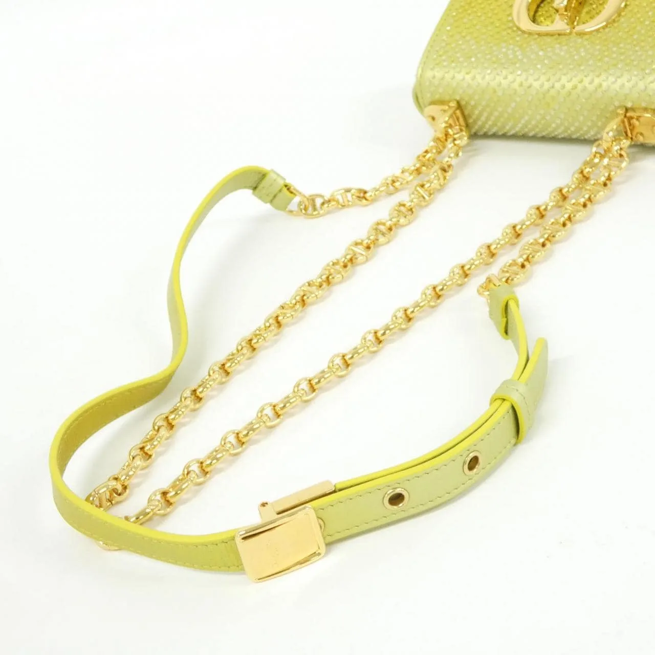 DIOR Caro Shoulder Leather 黃色 皮革 中古品A - 縮圖 9