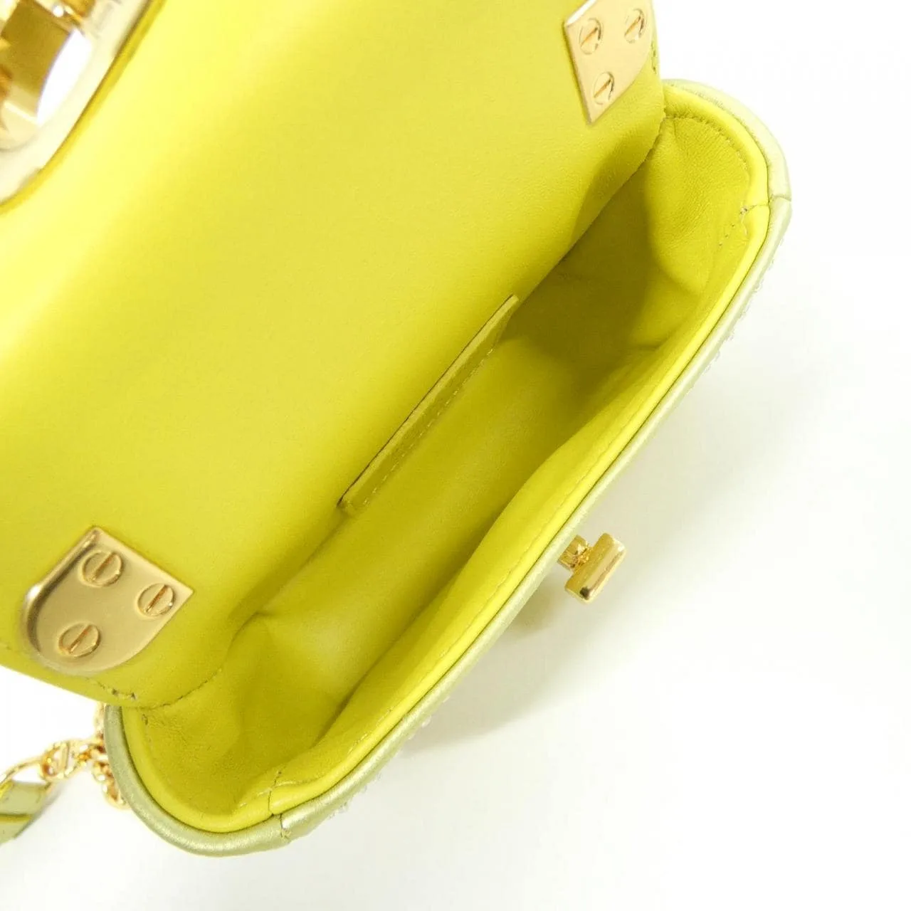 DIOR Caro Shoulder Leather 黃色 皮革 中古品A - 縮圖 10