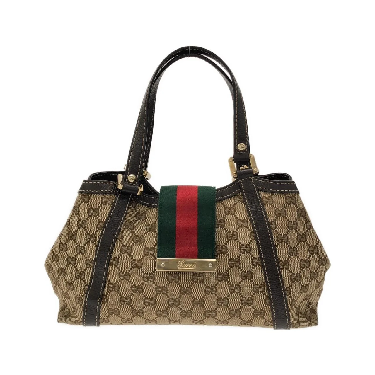 GUCCI 364836 Handbag Canvas Beige