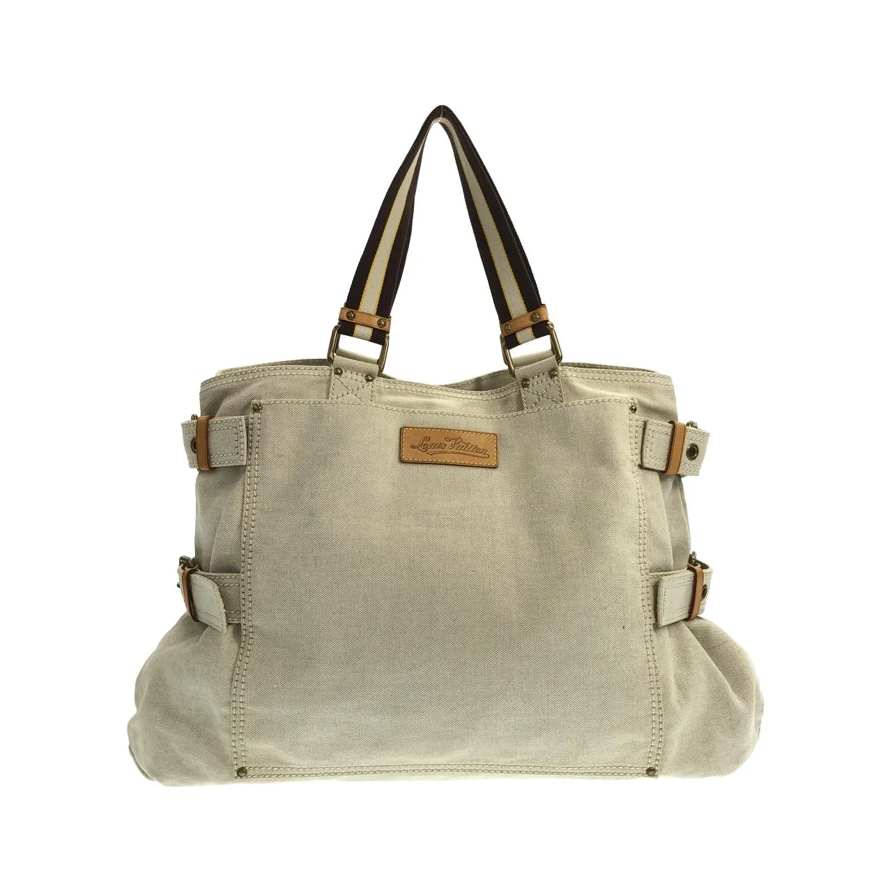 LOUIS VUITTON M95110 手提包 帆布 黃色 帆布 中古品B - 縮圖 2