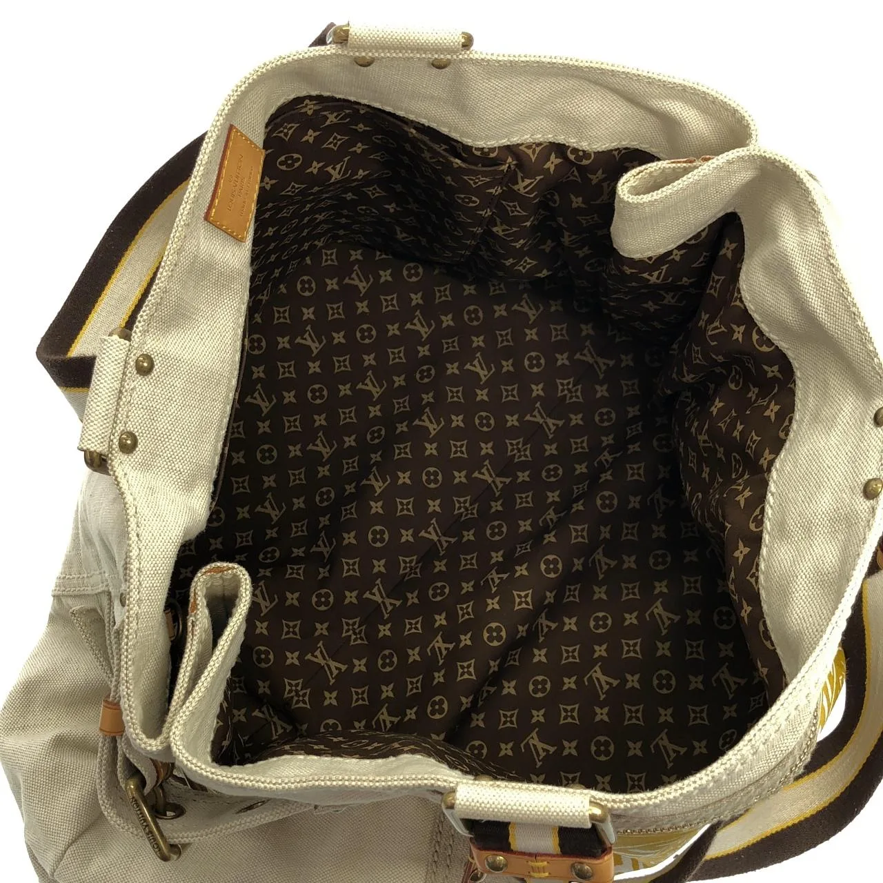 LOUIS VUITTON M95110 手提包 帆布 黃色 帆布 中古品B - 縮圖 8