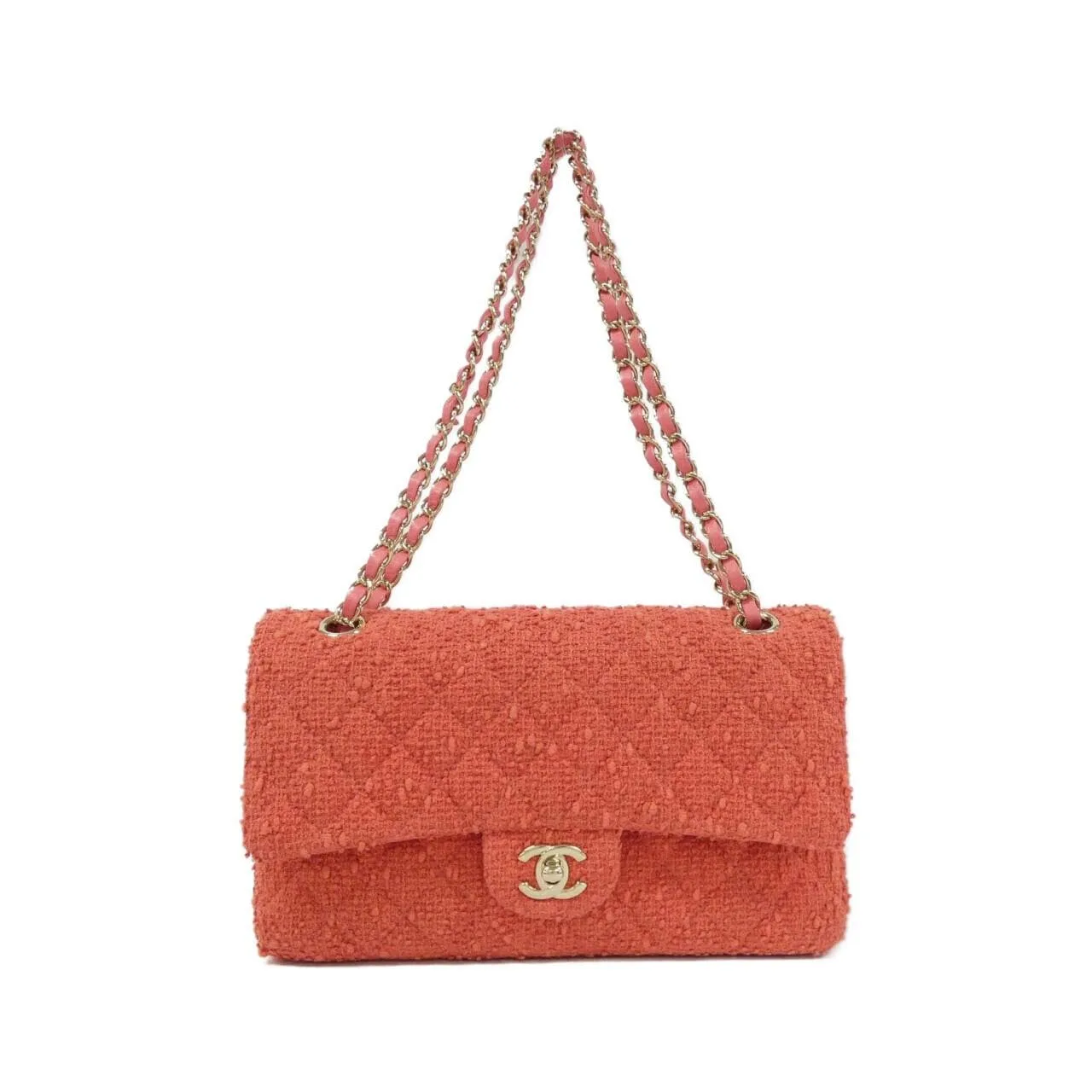 CHANEL Matelasse 1112 Shoulder Tweed Pink