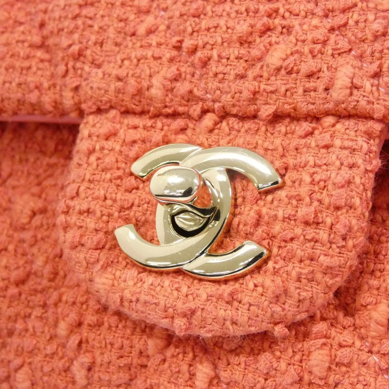 CHANEL Matelasse 1112 Shoulder Tweed Pink Tweed Rank A - Thumbnail 4