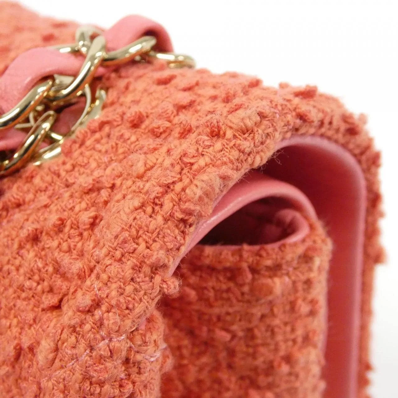 CHANEL Matelasse 1112 Shoulder Tweed Pink Tweed Rank A - Thumbnail 5
