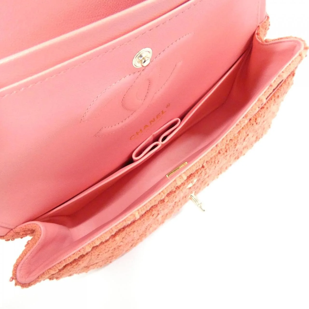 CHANEL Matelasse 1112 Shoulder Tweed Pink Tweed Rank A - Thumbnail 7