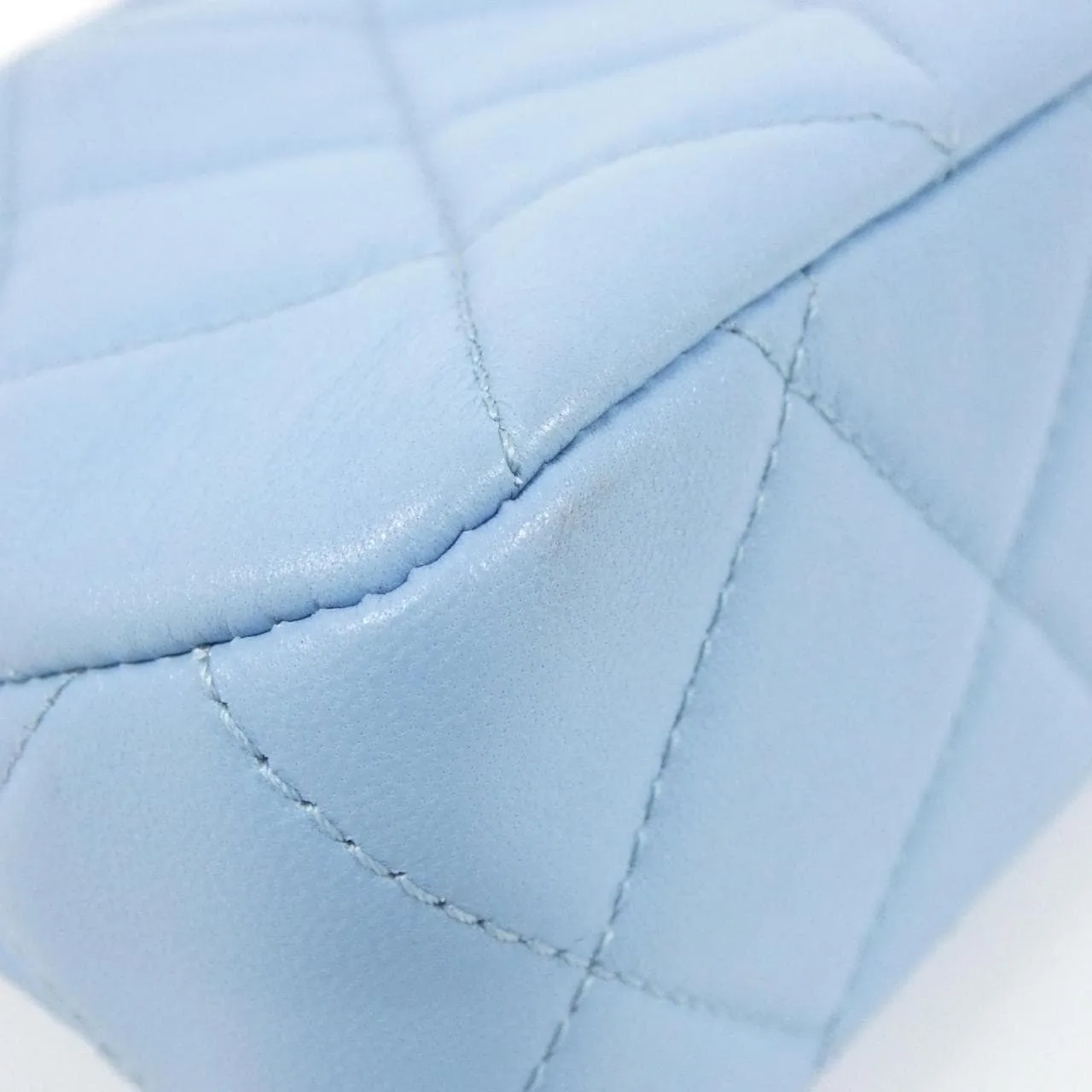 CHANEL Shoulder Lambskin Blue Lambskin Rank A - Thumbnail 3