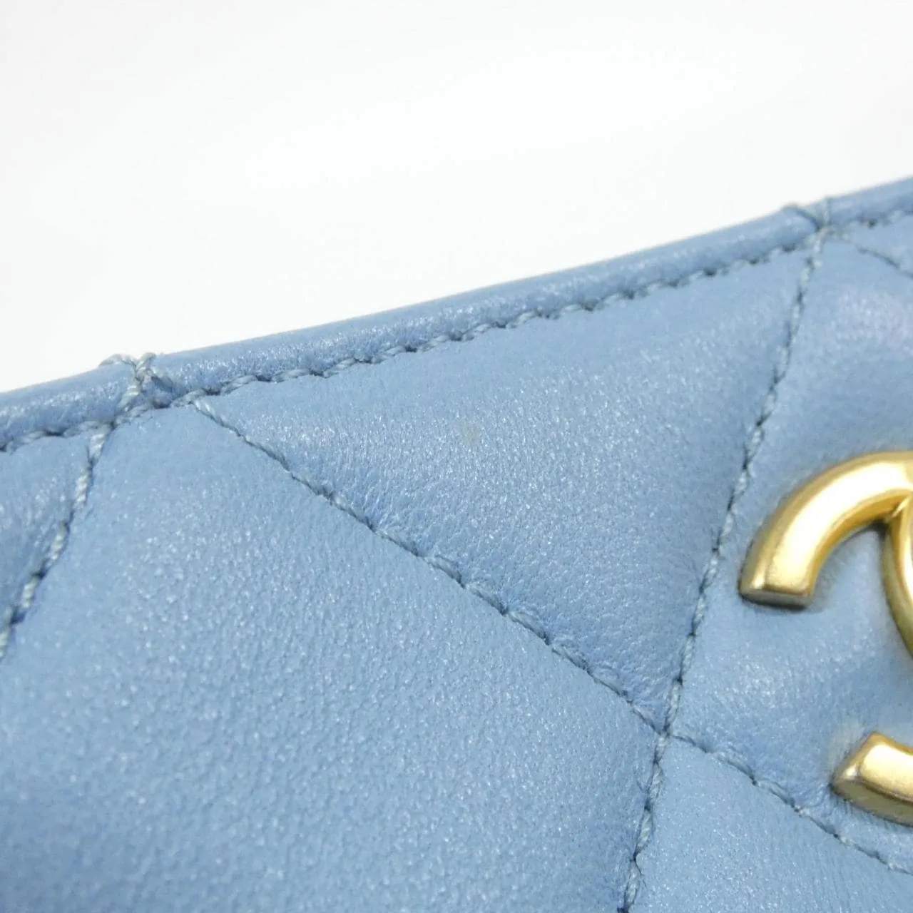 CHANEL Shoulder Lambskin Blue Lambskin Rank A - Thumbnail 5