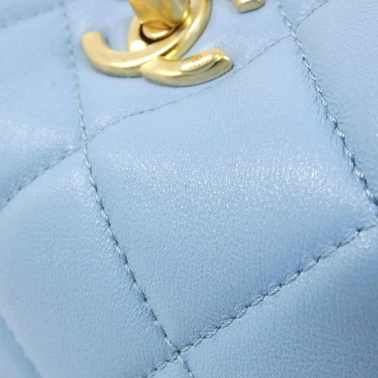 CHANEL Shoulder Lambskin Blue Lambskin Rank A - Thumbnail 6