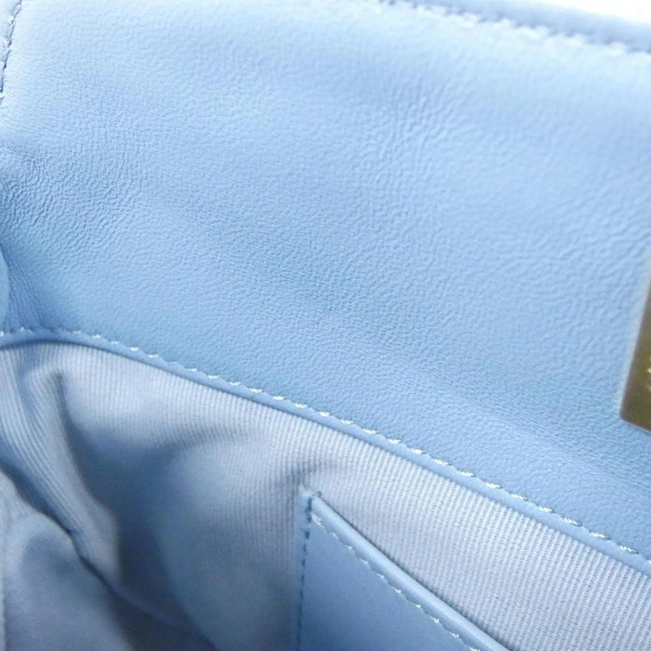 CHANEL Shoulder Lambskin Blue Lambskin Rank A - Thumbnail 9