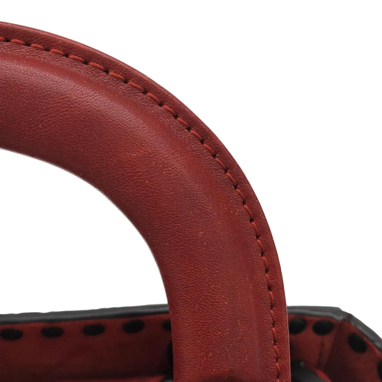 DIOR Lady Dior Handbag Leather 紅色 皮革 中古品A - 縮圖 5