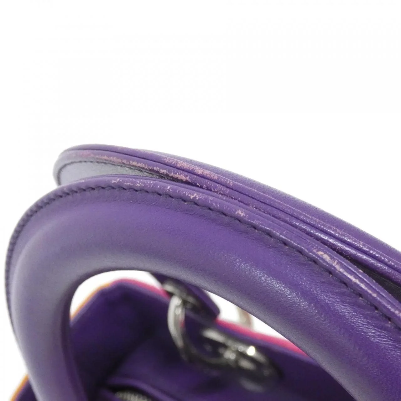 DIOR Lady Dior M0550PTRI 手提包 羊皮 橙色 羊皮 中古品A - 縮圖 8