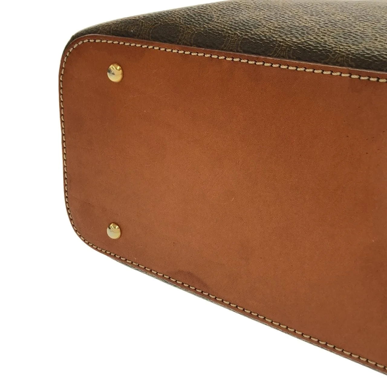 CELINE Handbag Canvas 棕色 帆布 中古品A - 縮圖 3