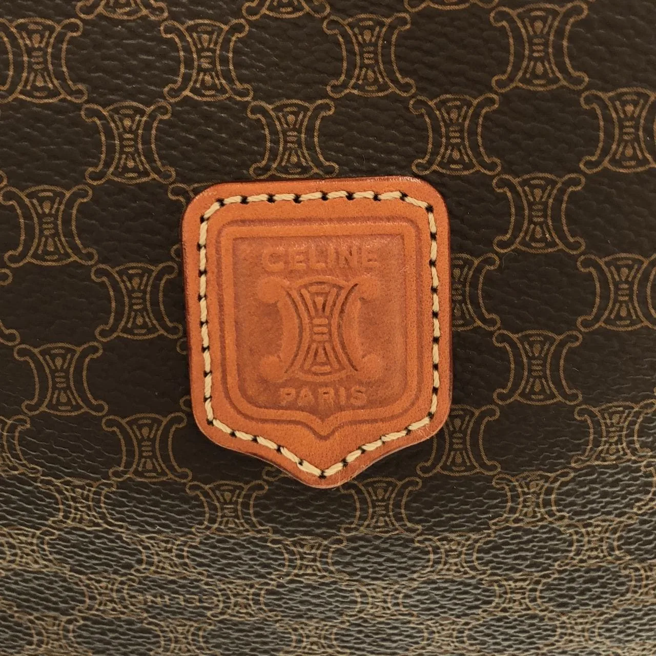 CELINE Handbag Canvas 棕色 帆布 中古品A - 縮圖 4