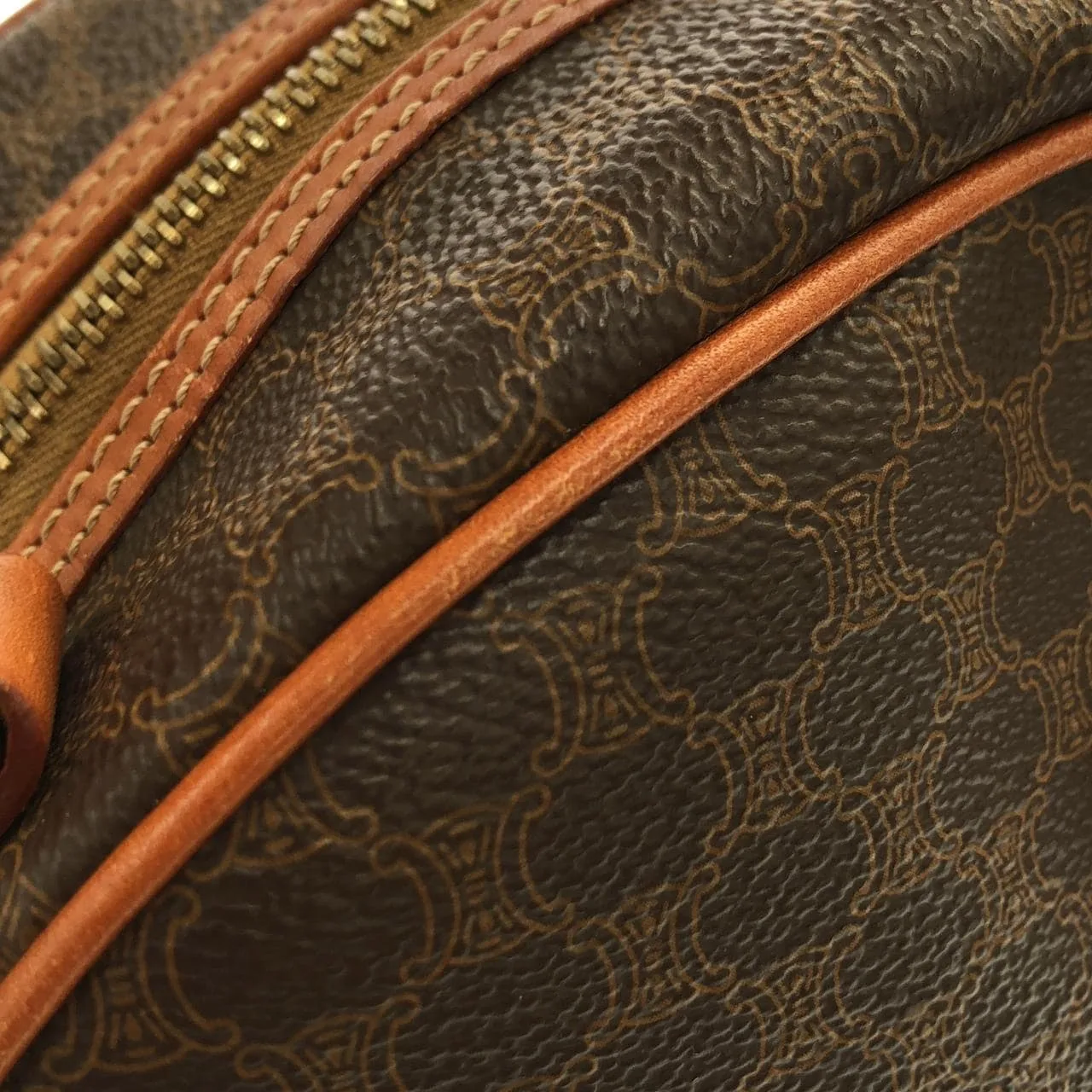 CELINE Handbag Canvas 棕色 帆布 中古品A - 縮圖 5