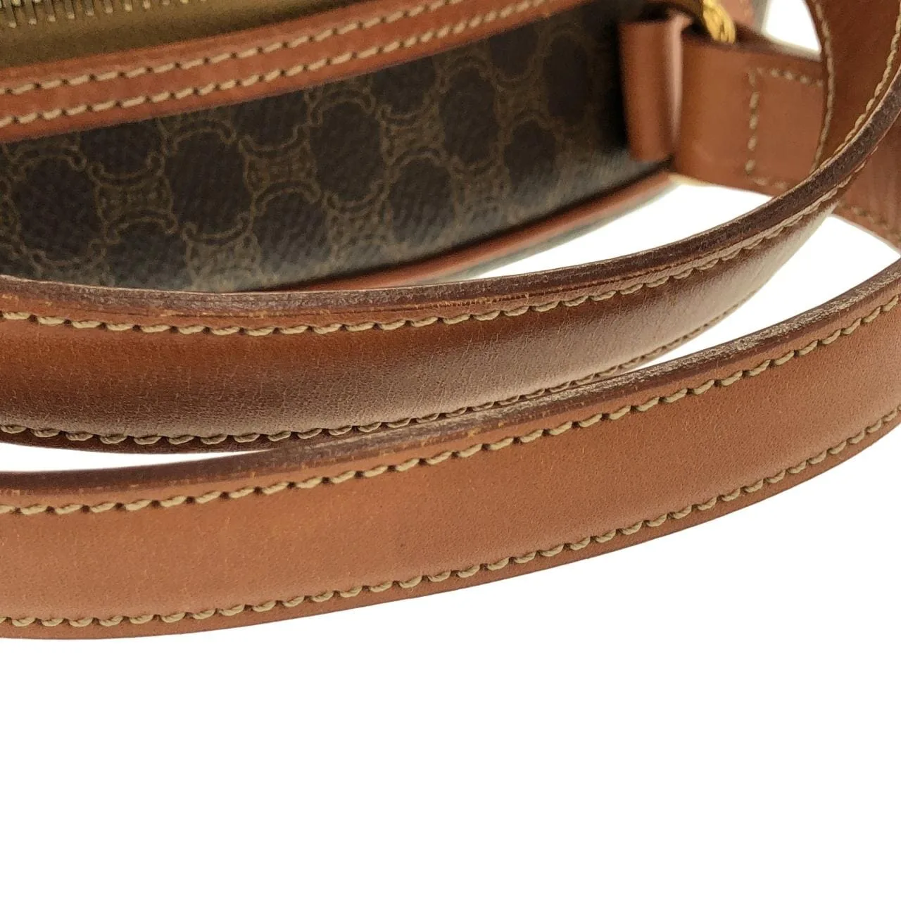 CELINE Handbag Canvas 棕色 帆布 中古品A - 縮圖 8