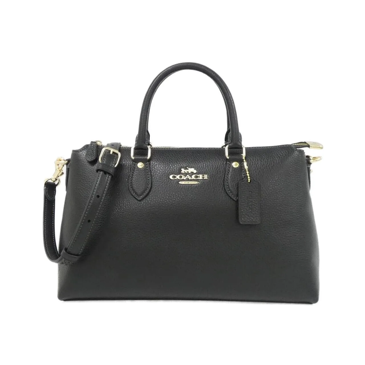COACH CR156 Handbag Leather Black
