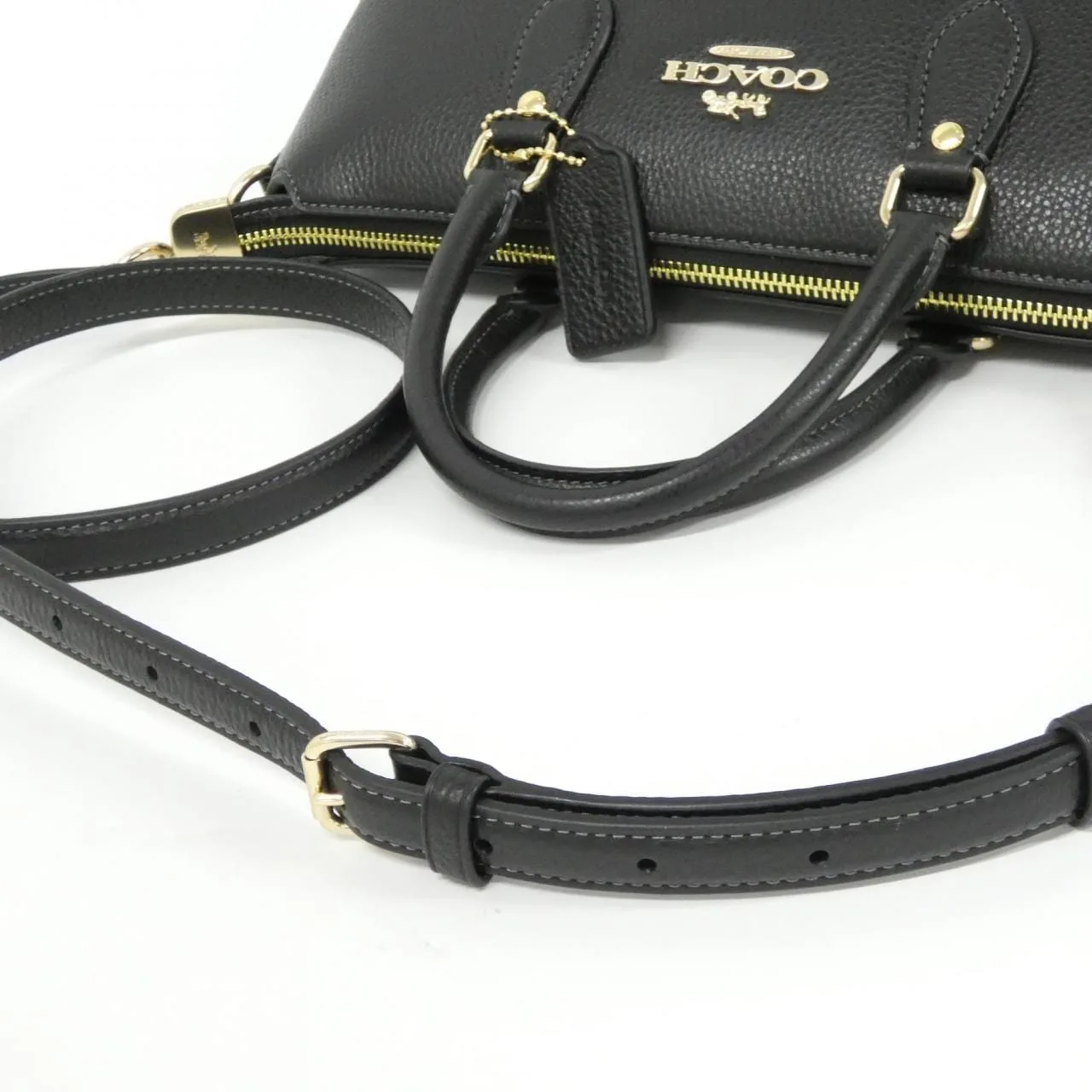 COACH CR156 Handbag Leather 黑色 皮革 新品 - 縮圖 5