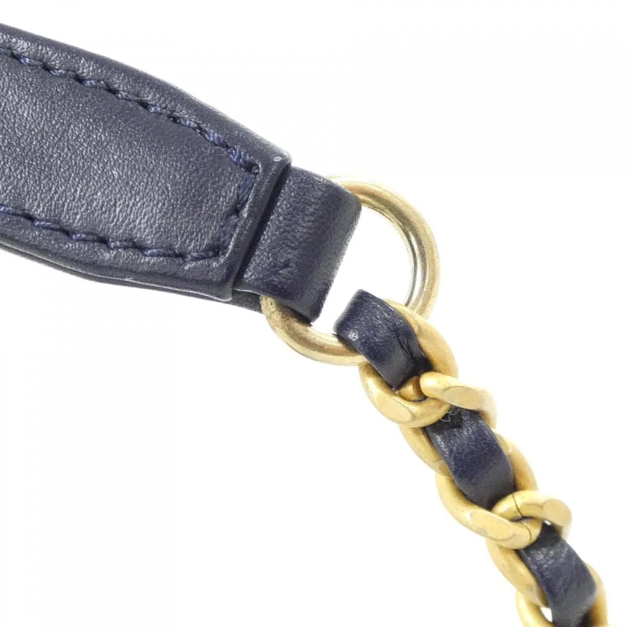 CHANEL 93342 Handbag Grained Calfskin 深藍色 荔枝紋牛皮 中古品A - 縮圖 6