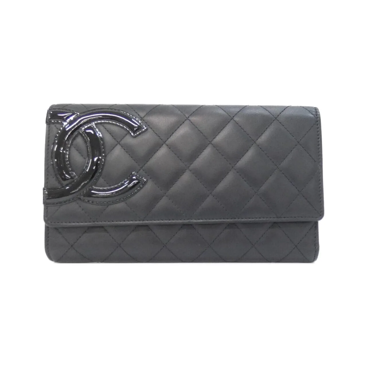 CHANEL Cambon 46645 Wallet Patent Leather