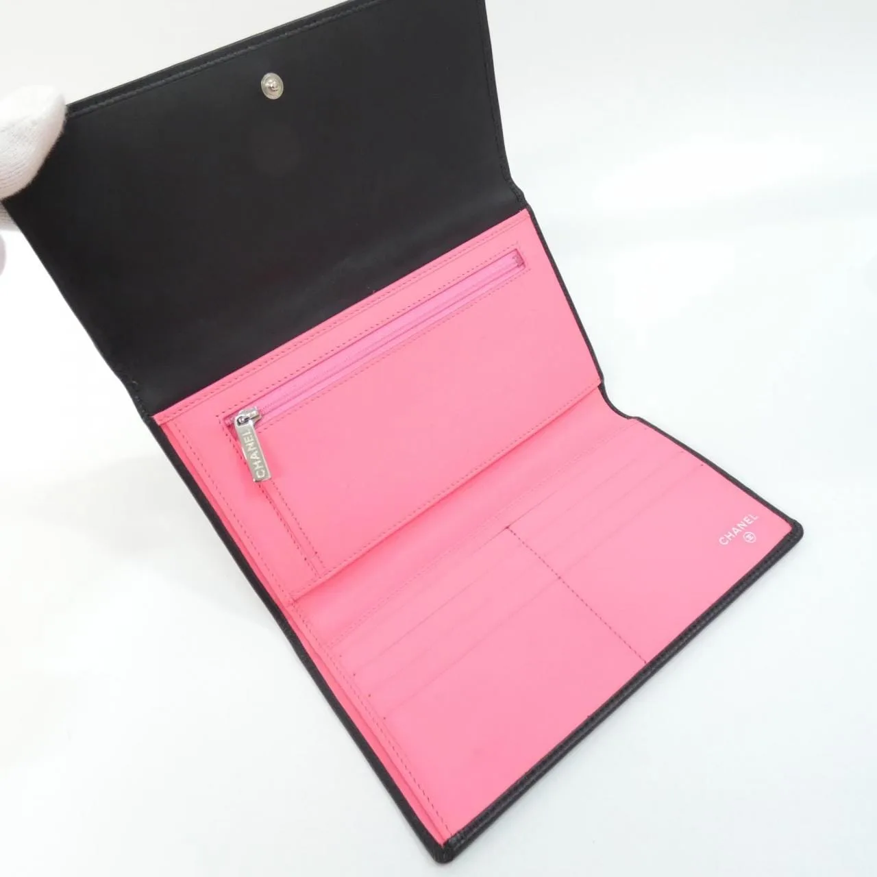 CHANEL Cambon 46645 Wallet Patent Leather 黑色 漆皮 中古品B - 縮圖 3