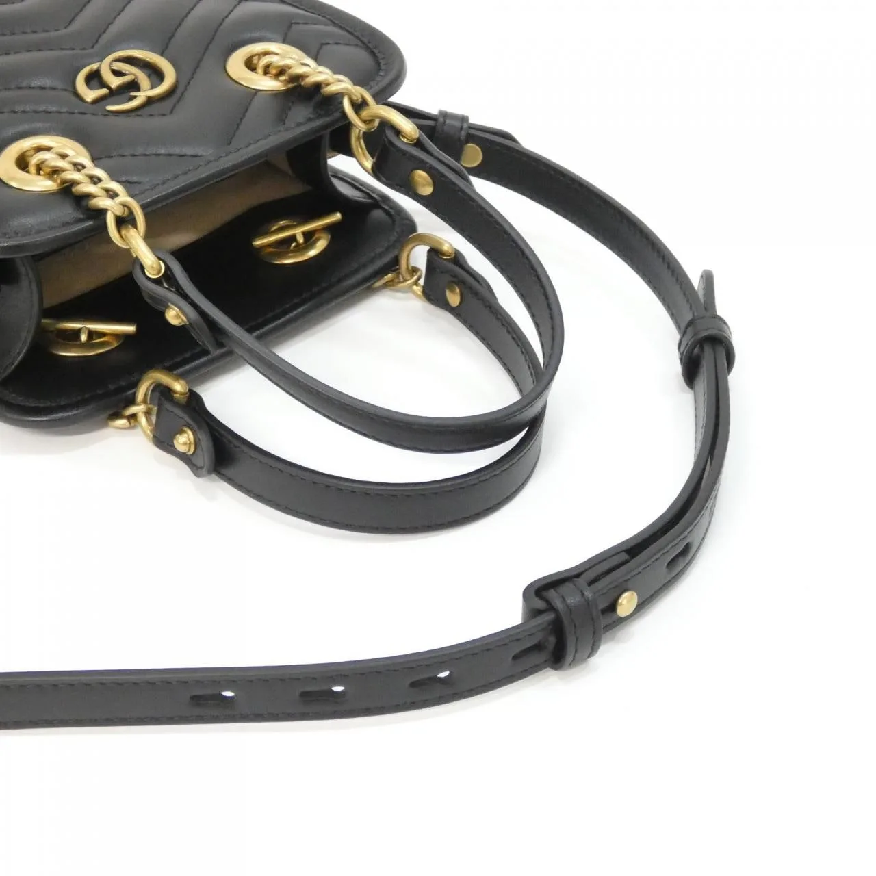 GUCCI 696123 DTDHT Handbag Leather Black Leather Rank A - Thumbnail 7