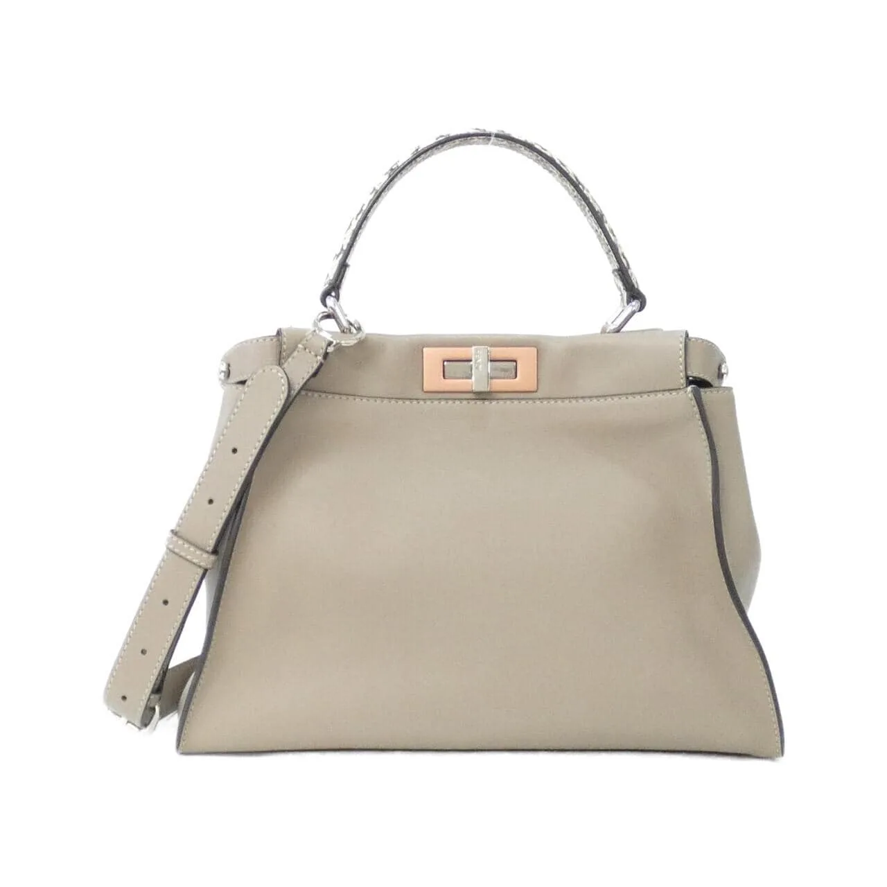 FENDI Peekaboo 8BN290 A0QP Handbag Leather Black